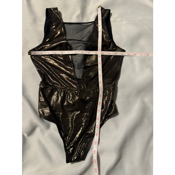 Victoria’s Secret Metallic Golden Bronze Deep V Plunge Body Suit New w Tags XS - Picture 6 of 9